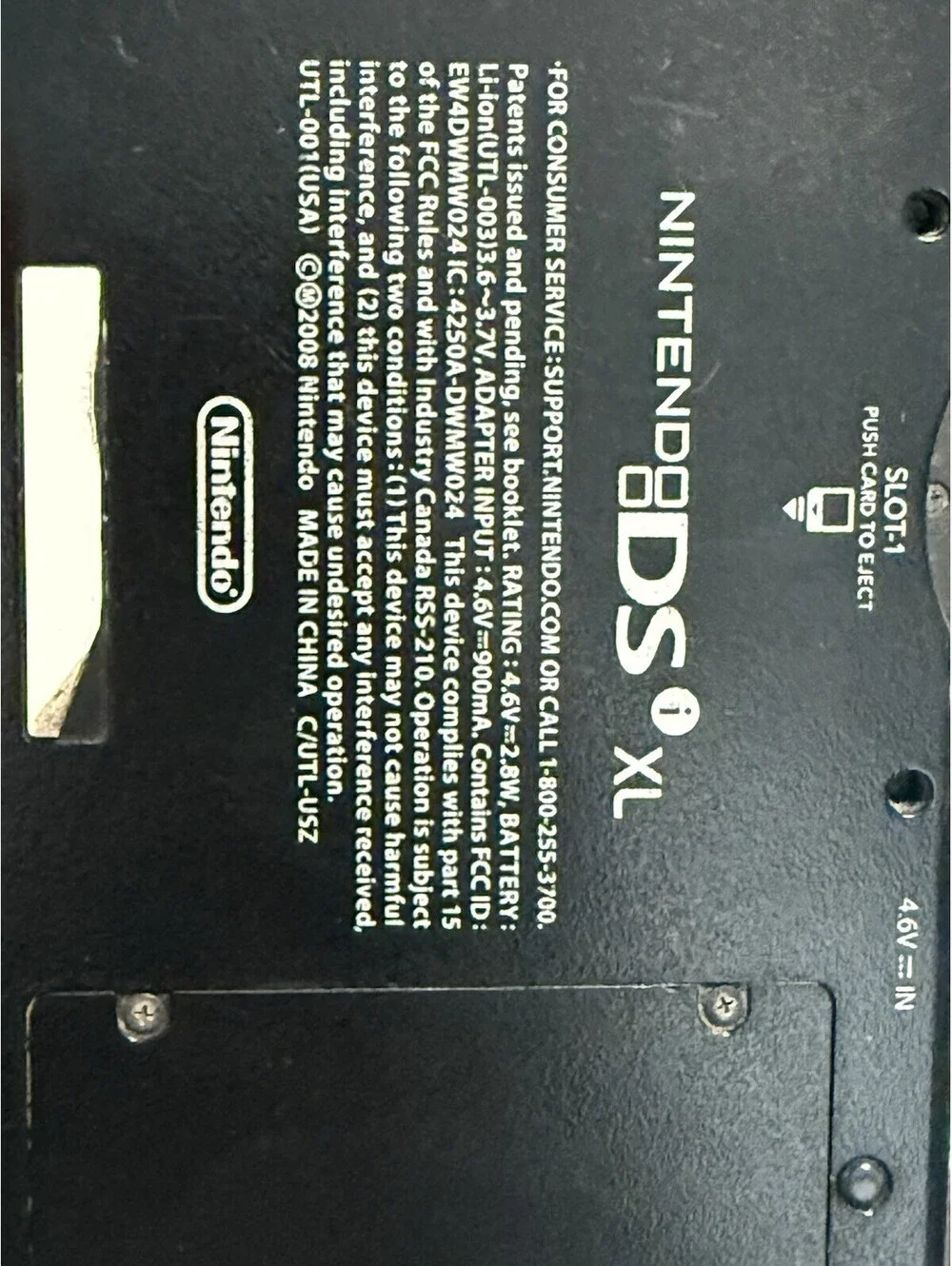 Nintendo DS XL Midnight Blue Console , ( Parts ) No Charger , Broken Hinge, Read